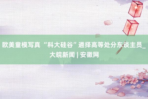 欧美童模写真 “科大硅谷”遴择高等处分东谈主员_大皖新闻 | 安徽网