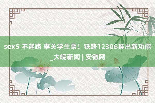 sex5 不迷路 事关学生票！铁路12306推出新功能_大皖新闻 | 安徽网