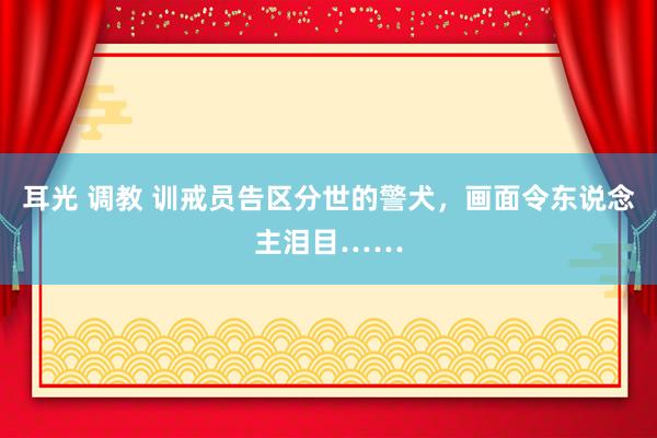 耳光 调教 训戒员告区分世的警犬，画面令东说念主泪目……