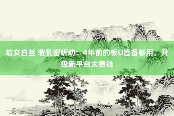 幼女白丝 装机密听劝：4年前的板U皆备够用，升级新平台太费钱