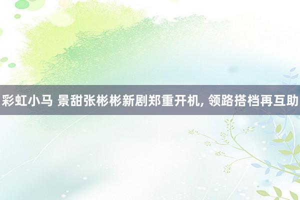 彩虹小马 景甜张彬彬新剧郑重开机， 领路搭档再互助